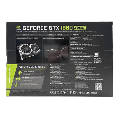 AMD Chipset MSI 1660 Super GPU Card 6GB Cartões gráficos de vídeo 192 Bit